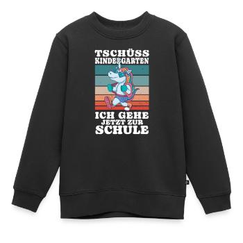 Einschulung 06 Zeichenfläche 7 Kopieren 7 Kopie - Kinder Premium Organic Sweatshirt - Schwarz - Vorne - AI Model Kid Female (0cm)
