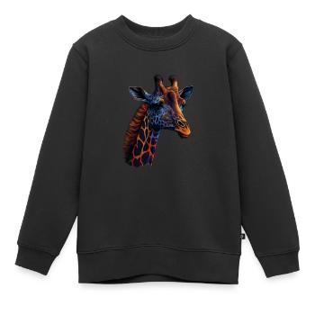 SCHÖNE GIRAFFE - SAVANNE - Kinder Premium Organic Sweatshirt - Schwarz - Vorne - AI Model Kid Female (0cm)