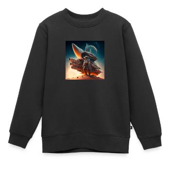 Weltraum-Sheriff,Cowboy - Kinder Premium Organic Sweatshirt - Schwarz - Vorne - AI Model Kid Female (0cm)