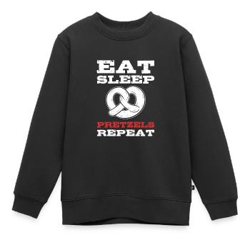 Brezel - Kinder Premium Organic Sweatshirt - Schwarz - Vorne - AI Model Kid Female (0cm)