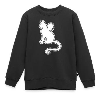 Fledermaus Katze Silhouette Halloween - Kinder Premium Organic Sweatshirt - Schwarz - Vorne - AI Model Kid Female (0cm)