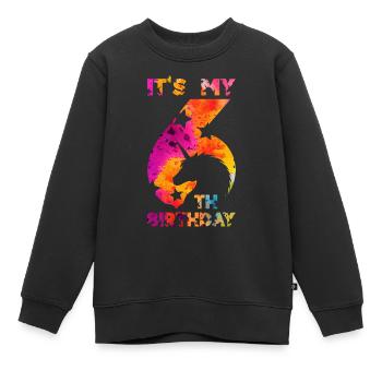 6ÈME ANNIVERSAIRE LICORNE C’EST MON 6ÈME ANNIVERSAIRE - Sweat Premium enfant bio - noir - Devant - AI Model Kid Female (0cm)