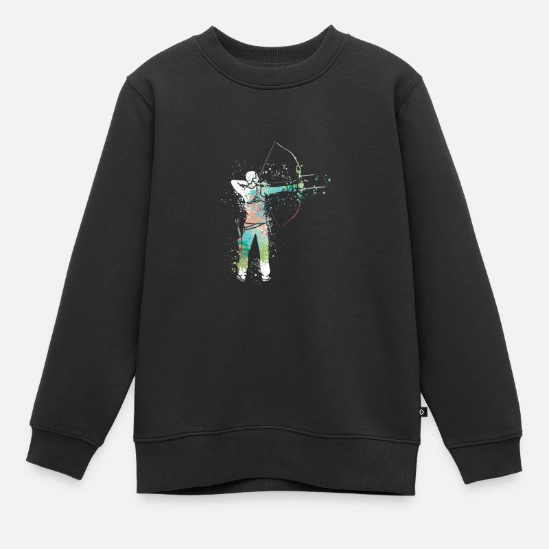 Splash Bogenschießen - Kinder Premium Organic Sweatshirt - Schwarz