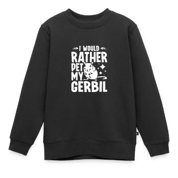 Je préfère caresser ma gerbille - Sweat Premium enfant bio - noir - Devant - AI Model Kid Female (0cm)