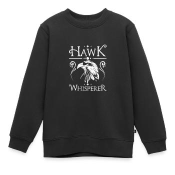 Fauconnier Hawk chuchoteur - Sweat Premium enfant bio - noir - Devant - AI Model Kid Female (0cm)