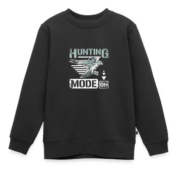 Mode chasse sur fauconnier - Sweat Premium enfant bio - noir - Devant - AI Model Kid Female (0cm)