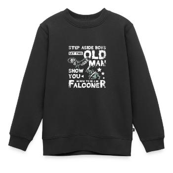 Laissez ce vieil homme vous montrer comment être un fauconnier - Sweat Premium enfant bio - noir - Devant - AI Model Kid Female (0cm)