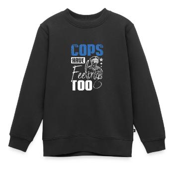 Les flics ont aussi des sentiments - Sweat Premium enfant bio - noir - Devant - AI Model Kid Female (0cm)