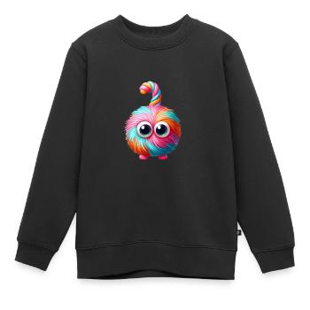 Buntes Regenbogen Süssigkeiten Monster - Kinder Premium Organic Sweatshirt - Schwarz - Vorne - AI Model Kid Female (0cm)