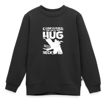 Approche-toi et je te serrerai le cou Aïkido - Sweat Premium enfant bio - noir - Devant - AI Model Kid Female (0cm)