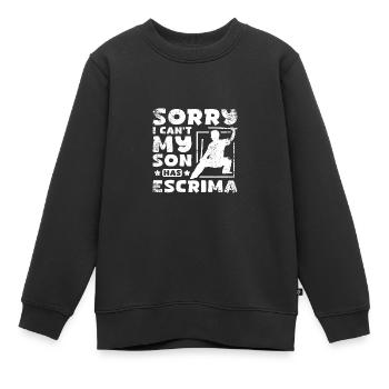 Sory I can't my son has Escrima - Kinder Premium Organic Sweatshirt - Schwarz - Vorne - AI Model Kid Female (0cm)