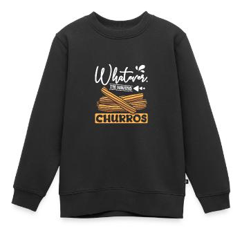 Whatever I'm having Churros - Kinder Premium Organic Sweatshirt - Schwarz - Vorne - AI Model Kid Female (0cm)