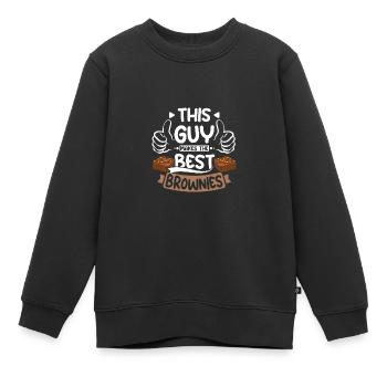 Ce gars fait les meilleurs brownies - Sweat Premium enfant bio - noir - Devant - AI Model Kid Female (0cm)