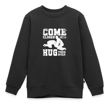 Approche-toi et je te serrerai le cou Hapkido - Sweat Premium enfant bio - noir - Devant - AI Model Kid Female (0cm)