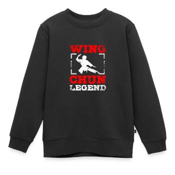 Légende du Wing chun - Sweat Premium enfant bio - noir - Devant - AI Model Kid Female (0cm)