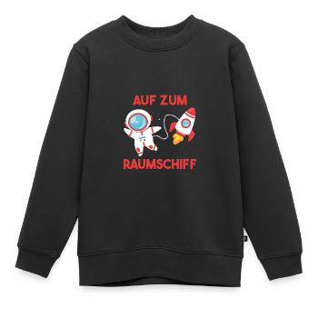Aus zum Raumschiff Geschenkidee - Kinder Premium Organic Sweatshirt - Schwarz - Vorne - AI Model Kid Female (0cm)