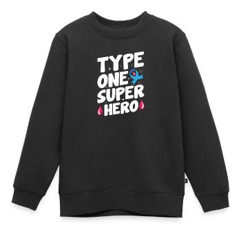 Insulin Junkie Diabetiker Diabetes Zucker Typ1 - Kinder Premium Organic Sweatshirt - Schwarz - Vorne - AI Model Kid Female (0cm)