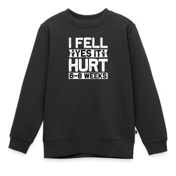 Armbruch Knochenbruch Stuntman Gipsarm Genesung - Kinder Premium Organic Sweatshirt - Schwarz - Vorne - AI Model Kid Female (0cm)