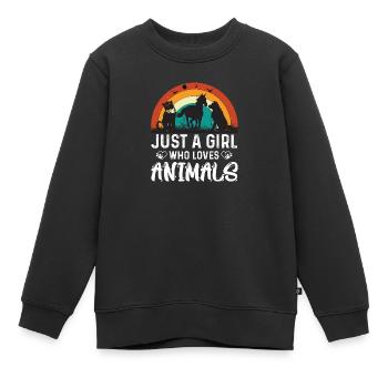 Ich Liebe alle Tier, Freund von Tieren - Kinder Premium Organic Sweatshirt - Schwarz - Vorne - AI Model Kid Female (0cm)
