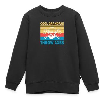 Grand-père Axe Lancer Hache Lancer Cible Lancer Hache Lancer Pension - Sweat Premium enfant bio - noir - Devant - AI Model Kid Female (0cm)