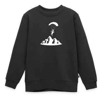 Paragliding Gleitschirmflieger Fallschirm Para - Kinder Premium Organic Sweatshirt - Schwarz - Vorne - AI Model Kid Female (0cm)