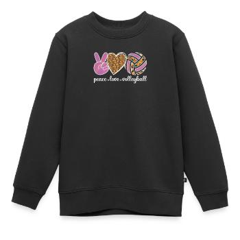 Volleyball Volley Aufschlag Volleyballspieler - Kinder Premium Organic Sweatshirt - Schwarz - Vorne - AI Model Kid Female (0cm)