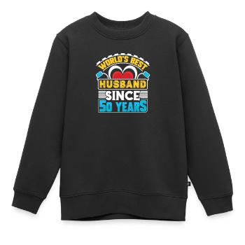 Noces d’or 50 ans cadeau de mariage - Sweat Premium enfant bio - noir - Devant - AI Model Kid Female (0cm)