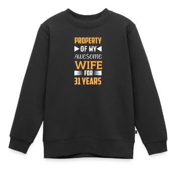 31 ans marié tilleul cadeau de mariage - Sweat Premium enfant bio - noir - Devant - AI Model Kid Female (0cm)