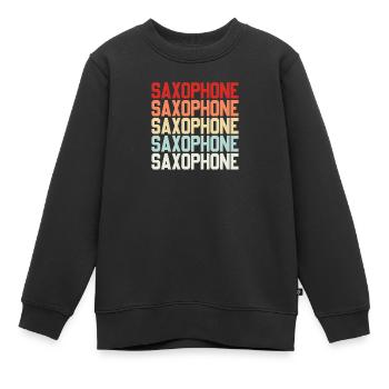 Saxophone Saxophone Saxophone Saxophone Music Saxophone Player - Kids Premium Organic Sweatshirt - black - Front - AI Model Kid Female (0cm)