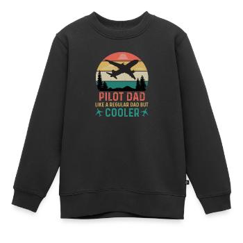 Pilot Flugzeug Segelflugzeug Flugsport Papa Vater - Kinder Premium Organic Sweatshirt - Schwarz - Vorne - AI Model Kid Female (0cm)