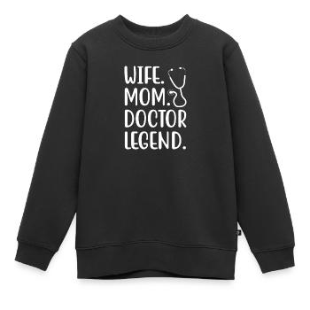 Épouse Mère Docteur Doctorat Plaisir Académique - Sweat Premium enfant bio - noir - Devant - AI Model Kid Female (0cm)