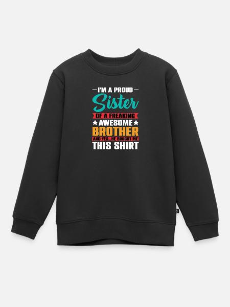 Frère Sœur Jumeaux Frères et sœurs - Sweat Premium enfant bio - noir