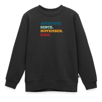 Anniversaire né en novembre 2020 - Sweat Premium enfant bio - noir - Devant - AI Model Kid Female (0cm)