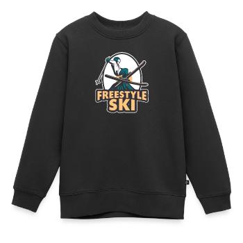 Ski Freestyle Ski Trick Station de ski - Sweat Premium enfant bio - noir - Devant - AI Model Kid Female (0cm)