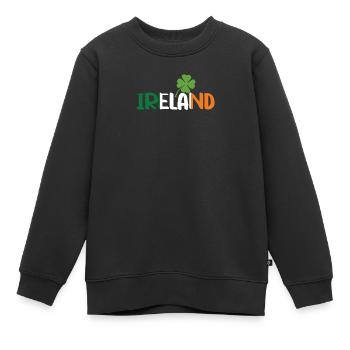 Irland Flagge Kleeblatt Vintage Irisch Wurzeln - Kinder Premium Organic Sweatshirt - Schwarz - Vorne - AI Model Kid Female (0cm)