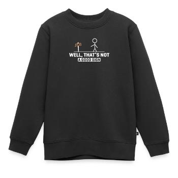 schlechtes Zeichen Zeichentrick Schild Lustig - Kinder Premium Organic Sweatshirt - Schwarz - Vorne - AI Model Kid Female (0cm)