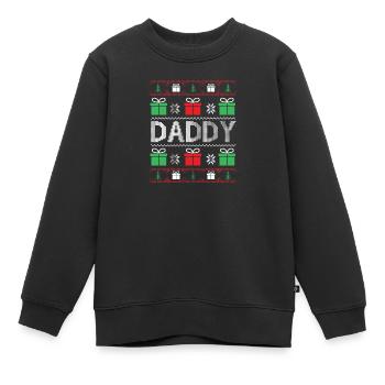 Cadeau Papa de Noël Look partenaire - Sweat Premium enfant bio - noir - Devant - AI Model Kid Female (0cm)