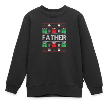 Cadeau Papa de Noël Look partenaire - Sweat Premium enfant bio - noir - Devant - AI Model Kid Female (0cm)