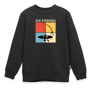 Pêche sur glace Pêche sur glace Pêche sur glace - Sweat Premium enfant bio - noir - Devant - AI Model Kid Female (0cm)