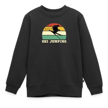 Skispringer Skispringen Wintersport Extremsport - Kinder Premium Organic Sweatshirt - Schwarz - Vorne - AI Model Kid Female (0cm)