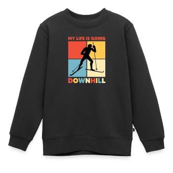 Skispringer Skispringen Wintersport Extremsport - Kinder Premium Organic Sweatshirt - Schwarz - Vorne - AI Model Kid Female (0cm)
