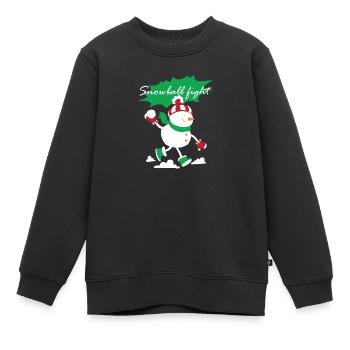 Enfants Snowball Fight Boule de neige - Sweat Premium enfant bio - noir - Devant - AI Model Kid Female (0cm)