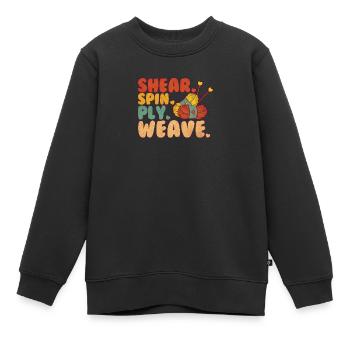 Tissage Tricot Crochet Tissus Textiles - Sweat Premium enfant bio - noir - Devant - AI Model Kid Female (0cm)