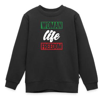 Femmes Vie Liberté Iranienne Mahsa Amini Iran - Sweat Premium enfant bio - noir - Devant - AI Model Kid Female (0cm)