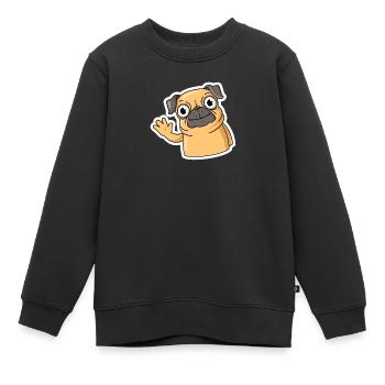 Süßer Mops Leben Welpe Hundebesitzer Mopsliebe - Kinder Premium Organic Sweatshirt - Schwarz - Vorne - AI Model Kid Female (0cm)