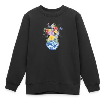 Vrilles de fleurs Vase Bouquet Bouquet Fleurs - Sweat Premium enfant bio - noir - Devant - AI Model Kid Female (0cm)