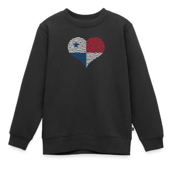 Drapeau du cœur du Panama Canal d’Amérique centrale - Sweat Premium enfant bio - noir - Devant - AI Model Kid Female (0cm)