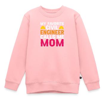 Ingénieur civil Construction de ponts Statiques Son Mama Ingénieur - Sweat Premium enfant bio - rose - Devant - AI Model Kid Female (0cm)