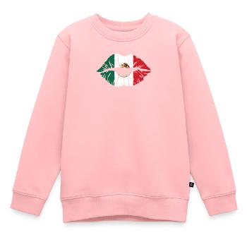 Drapeau du Mexique Cœur des Mexicains Armoiries Drapeau - Sweat Premium enfant bio - rose - Devant - AI Model Kid Female (0cm)