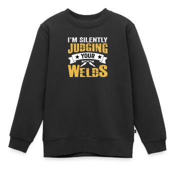 Schweißer Beruf Hitze Stahl Gas WIG MAG Schweißen - Kinder Premium Organic Sweatshirt - Schwarz - Vorne - AI Model Kid Female (0cm)